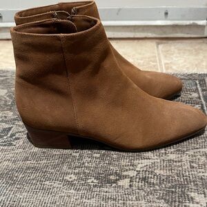 Aquatalia Suede Ankle Booties in Cognac